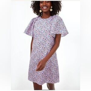 Tuckernuck Hyacinth House Dress Lilac Viola Floral Mini Flutter Sleeve size S